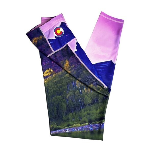 Get Lost Outfitters Aspen Legging Scenic Print High Rise Activewear‎ Pants XL - Picture 8 of 8